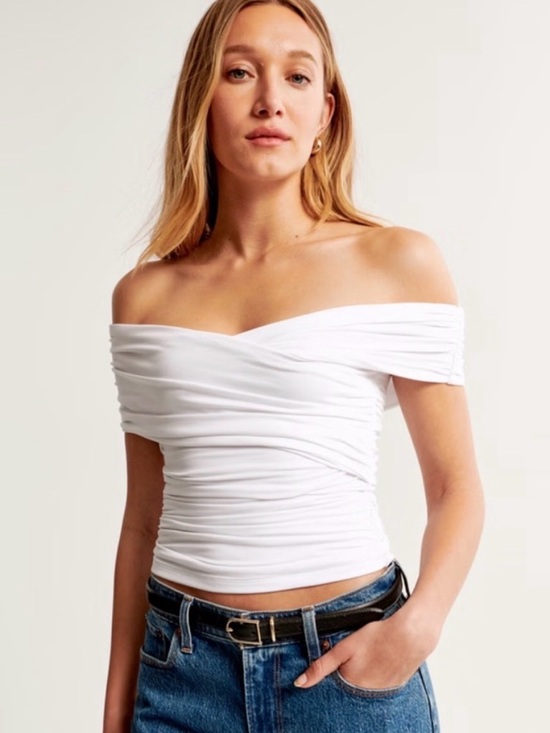 Abercrombie & Fitch Tops - Abercrombie & Fitch Modal-Blend Off the Shoulder Top in White - M
